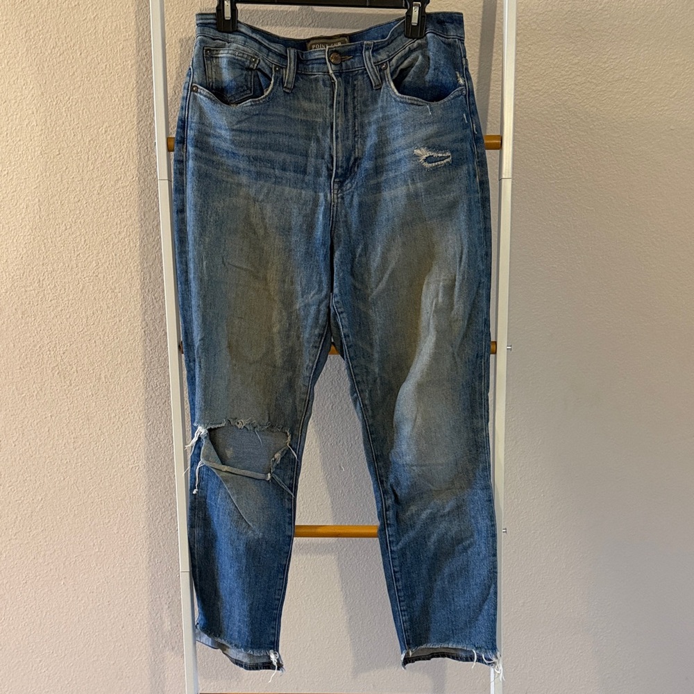 Distressed Blue Jeans